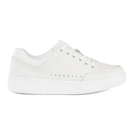 Hvide lædersneakers med høj platform