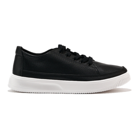 Gennembrudte sorte sneakers i læder fra Sergio Leone