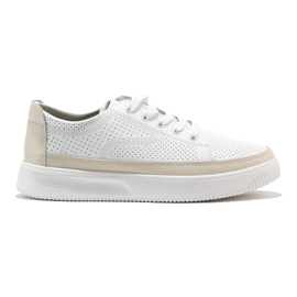 Gennembrudte hvide sneakers i læder fra Sergio Leone