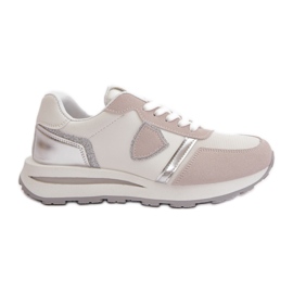 Dame sneakers med glitter hvid Velaniela