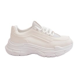 Sneakers til kvinder, sportssko med tyk sål, hvid Lerila