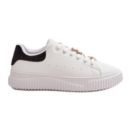Low-top sneakers lavet af øko-læder med stifter, hvid og sort Cillione
