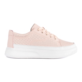 Gennembrudte pink sneakers i læder fra Sergio Leone lyserød