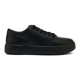 Sergio Leone Sort læder bundet sport sneakers Women's SP014