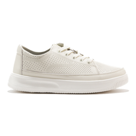 Gennembrudte hvide sneakers i læder fra Sergio Leone