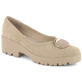 Slip-on sko i beige ruskind til kvinder Filippo DP4569