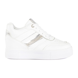 Hvide sneakers med skjult kile