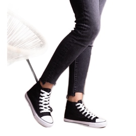 Sorte high-top sneakers med blonder fra Bonifakima