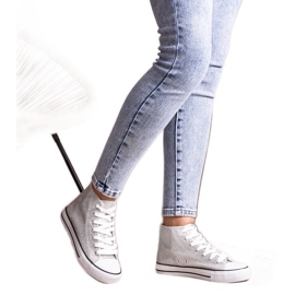 Sølv skinnende høje sneakers fra Ranifali
