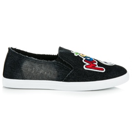 Slipons med lapper sort