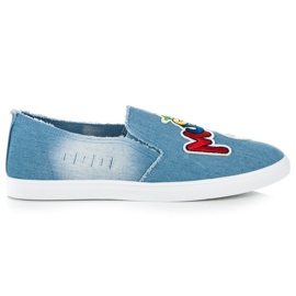 Slipons med lapper blå