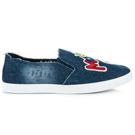 Slipons med lapper blå
