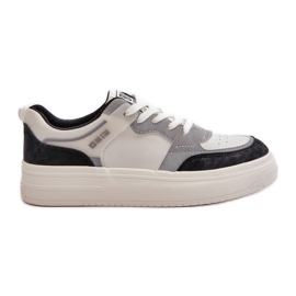 Lave sneakers til kvinder lavet af øko-læder Big Star OO274028 hvid og grå