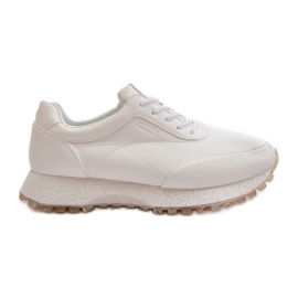 Dame-sneakers Sportssko lavet af Eco-læder Big Star OO274023 Hi-Poly System Hvid