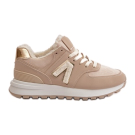 Damesneakers, Sportssko, Foret med fåreskind, Beige Ciamara