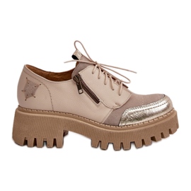 Damesko lavet af naturlæder Beige Maciejka 06177-04