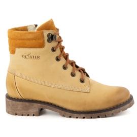 Olivier Dame læderstøvler, isolerede vinterstøvler, 365BB, sand beige