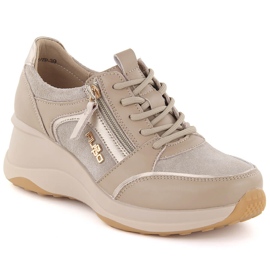 Beige lædersko til kvinder Filippo DP6434