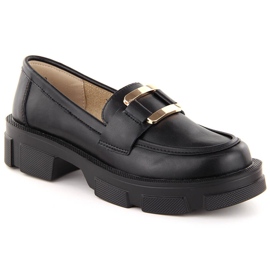 Lædersko, sorte damemokkasiner Filippo DP6099