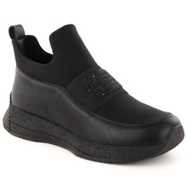 Slip-on sko til kvinder, sort Artiker 55C0035