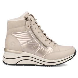 Dame læderisolerede kilestøvler, beige Remonte D0T72-60