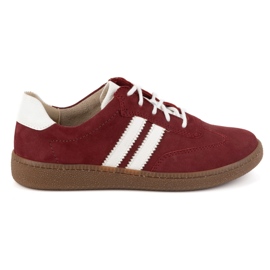 Olivier Dame lædersko Style 1259 bordeaux sneakers rød
