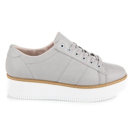 Vices Sneakers med snøre på platformen grå