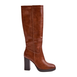 Camel Riamaya Eco Læder Over-the-Knee højhælede støvler brun