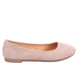 Sessa Khaki klassiske ruskindsballetflader beige