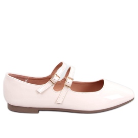 Patent Mary Jane Liths Beige balletlejligheder