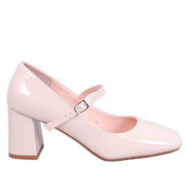 Mary Jane Valonis Beige højhælede pumps