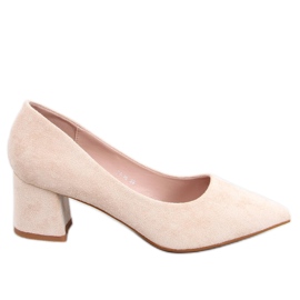 Farrin Beige lavhælede pumps