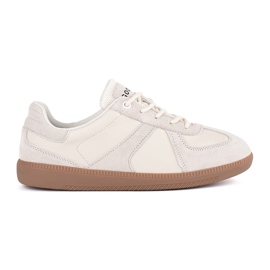 Goodin Sneakers i beige læder til kvinder