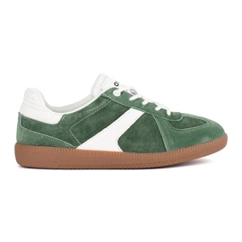 Goodin Grønne og hvide lædersneakers til kvinder