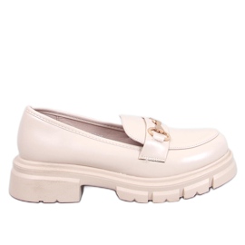 Kyress Beige mokkasiner med høj sål