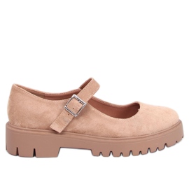 Holmess Khaki strappy platform ballet lejligheder beige