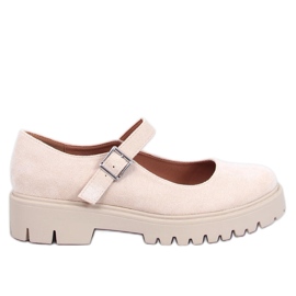 Holmess Beige strappy platform ballet lejligheder