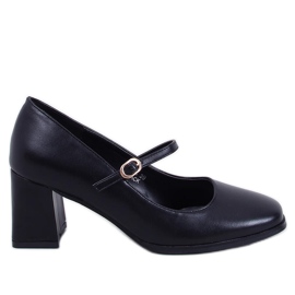 Mary Jane Keefel Sort højhælede pumps