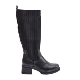 Sorte Vaimi Slip-on støvler med elastisk overdel
