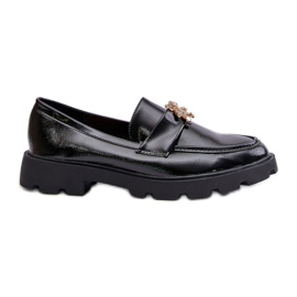 Lakerede Dame Loafers Med Teddy Bear, Sort Kaithra
