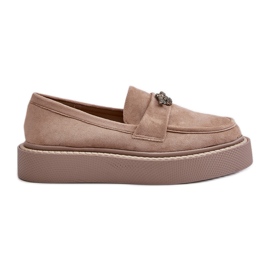 Dame Beige Platform Moccasins Erithine