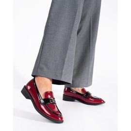 Burgundy patent loafers til kvinder rød