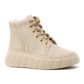 Olivier Dameisolerede vinterstøvler i læder 1179, beige