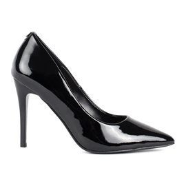 Kvinders sorte patent stiletter