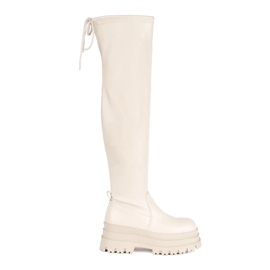 Creme platform musketerer beige