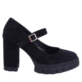 Platform pumps med en Dresse Black rem sort