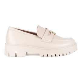 Seastar Beige dame loafers på platformen
