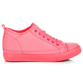 Mckeylor Neon sneakers på kile lyserød