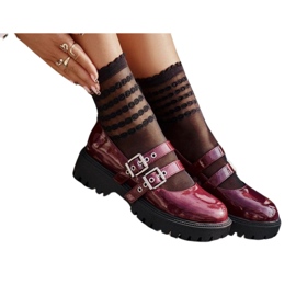 Damesko med stropper Patent Burgundy Terione rød