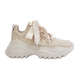 Dame læder sneakers Beige CheBello 4583